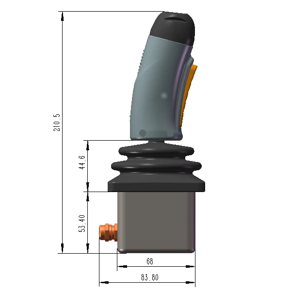 Dimensions of HJ77 Series Multi Axis Joystick